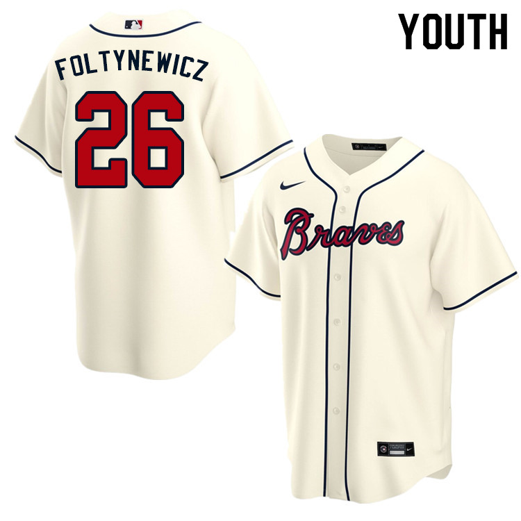 Nike Youth #26 Mike Foltynewicz Atlanta Braves Baseball Jerseys Sale-Cream